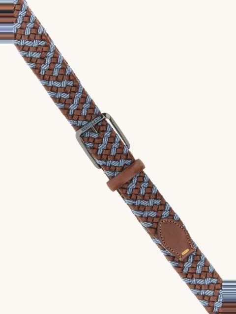 BRAIDED BELT IN FABRIC AND LEATHER