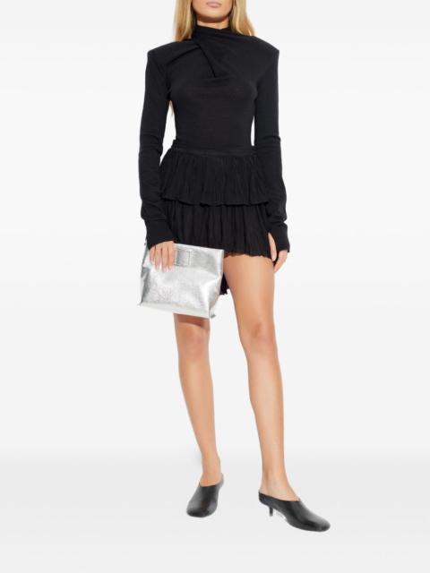 Asymmetrical pleated georgette skirt
