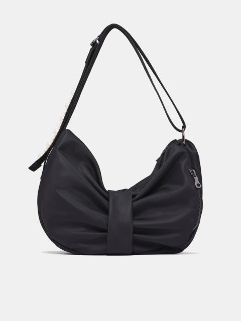 Black Beaded Sling Bow Bag