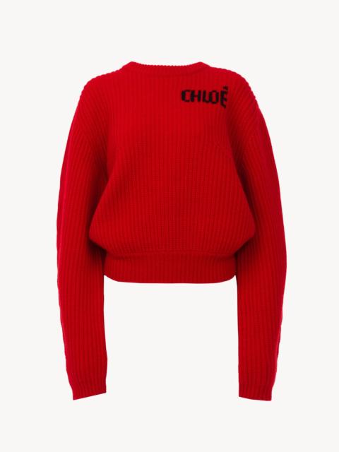 OVERSIZED LOGO SWEATER IN A WOOL & CASHMERE KNIT