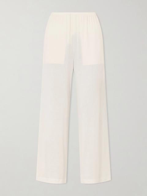 Cotton And Silk-blend Straight-leg Pants