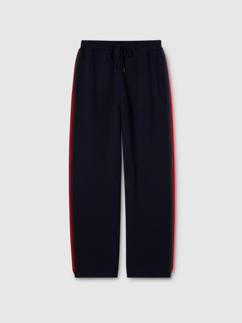 Stitch wool leisure pants with Web