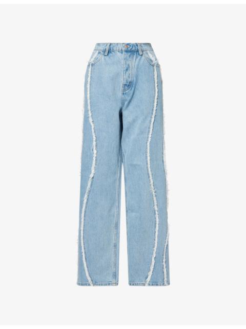 Ollie Stone-Wash Tapered-Leg Denim Jeans