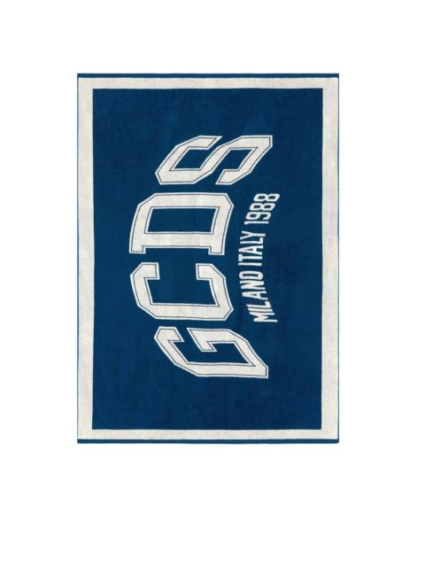 logo-print cotton beach towel