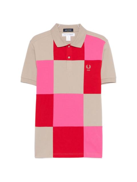 x Fred Perry patchwork polo shirt