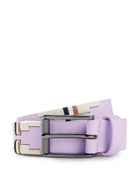 EQUESTRIAN POLO BELT WITH EMBROIDERED PATTERN