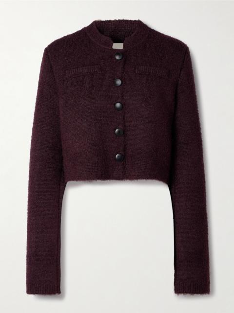 Ello brushed silk and cashmere-blend cardigan Burgundy