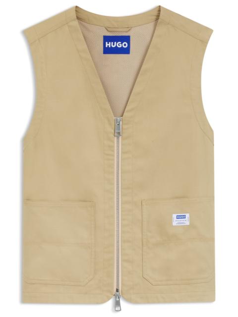 RELAXED-FIT GILET IN MERCERIZED COTTON