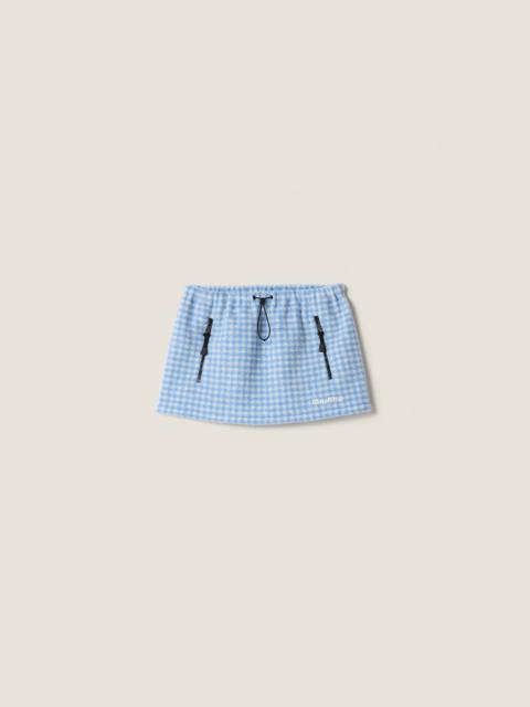 Vichy fleece miniskirt