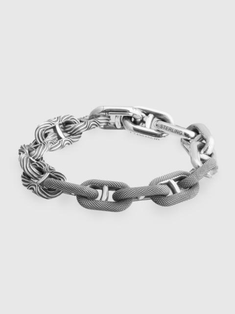 Mixed Motif Model 22 Bracelet Size A in Sterling Silver
