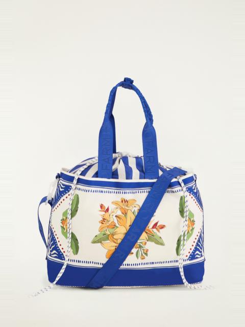 Blue Carioca Tropical Destiny Drawstring Tote Bag