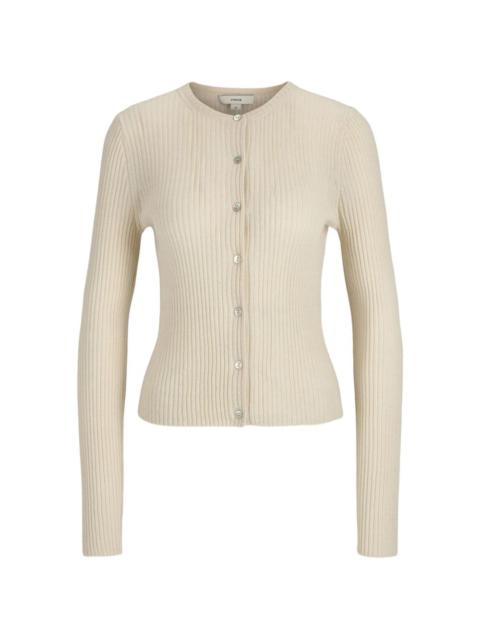 ribbed buttoned cardigan
