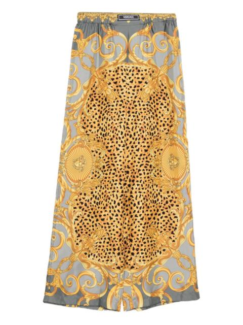 printed silk twill pants