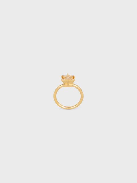 Triomphe Solitaire Sparkle Ring in Strass and Brass with Gold Finish