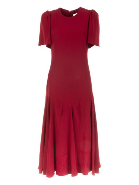 round-neck midi dress