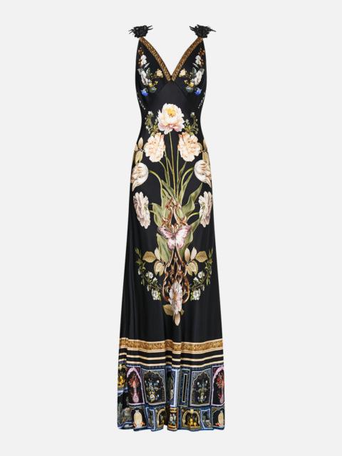 V NECK FULL LENGTH BIAS SLIP DRESS