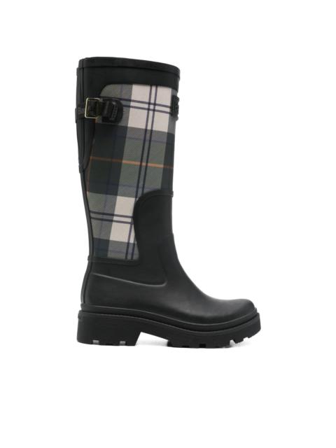 Dena buckle tartan-pattern boots