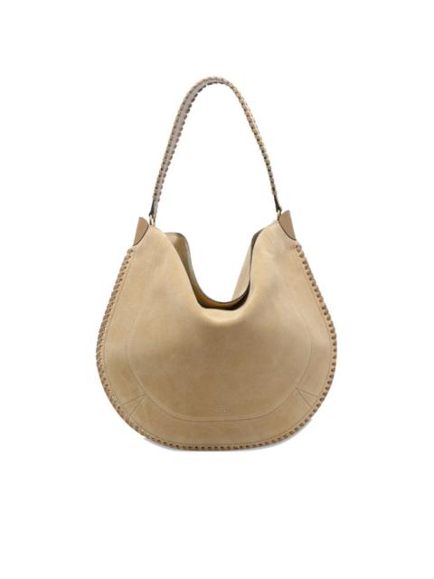 Oskan braided-trim suede shoulder bag