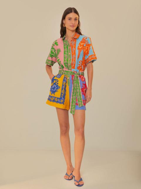 Mixed Lace Garden Scarves Romper