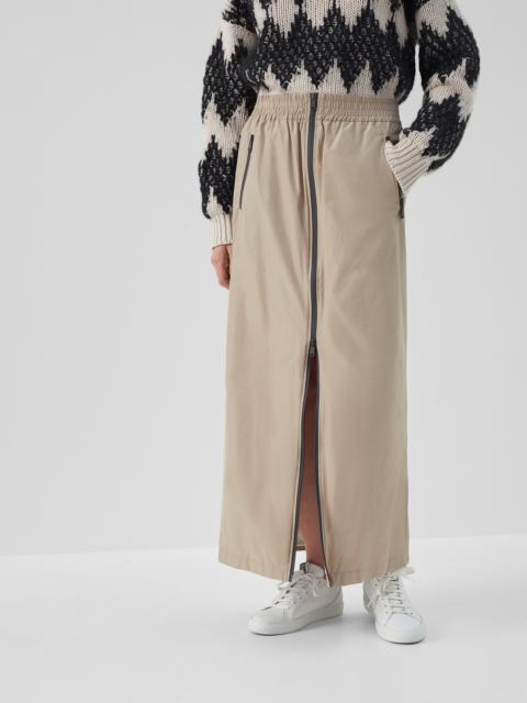 Water-resistant taffeta column skirt