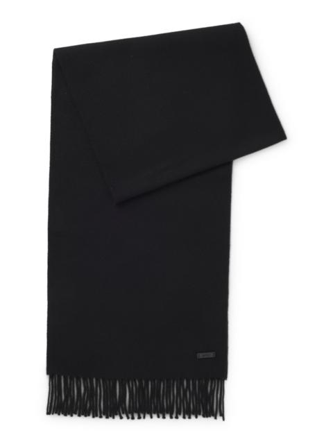 ITALIAN-MADE SCARF IN WOOL WITH LOGO PATCH