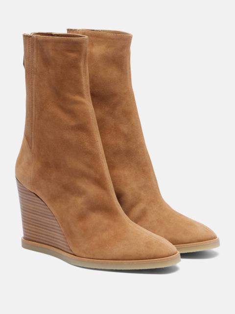 Saint Honoré 85 suede wedge ankle boots
