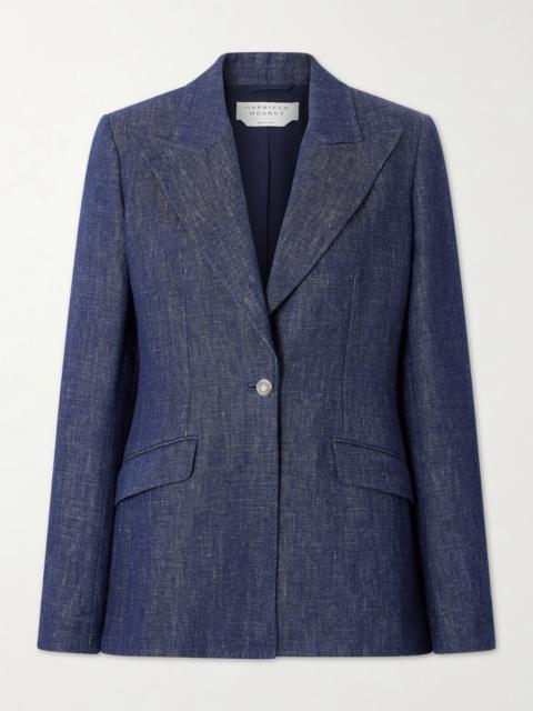 Levia Darted Linen-chambray Blazer