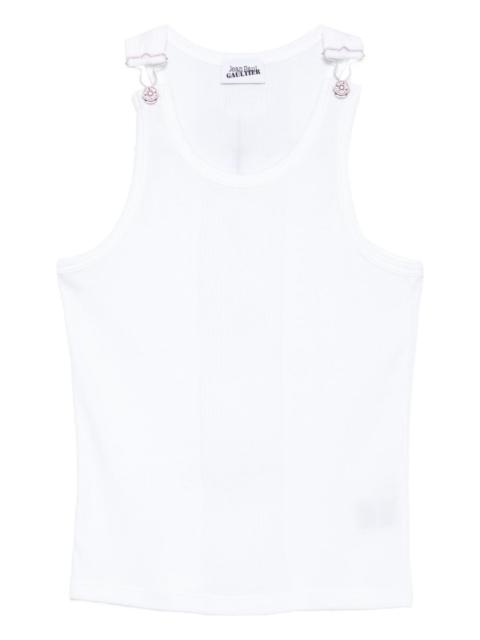 clasp-detail ribbed vest