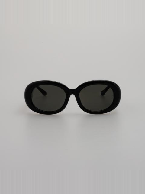 LINA OVAL SUNGLASSES IN BLACK