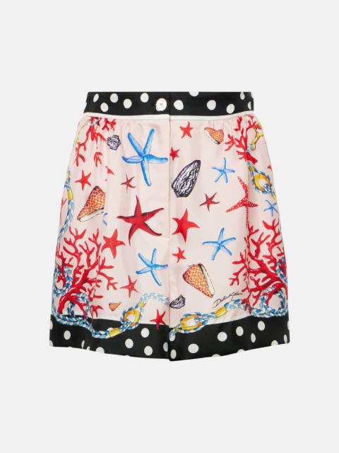 Capri silk satin shorts