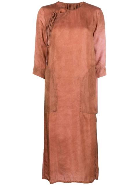 satin side-tie midi dress