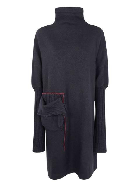 high-neck pocket dress