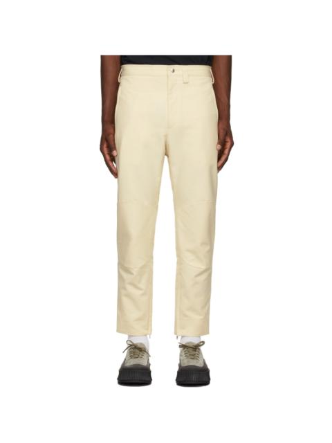 Off-White Cotton Zipped Ankle Trousers