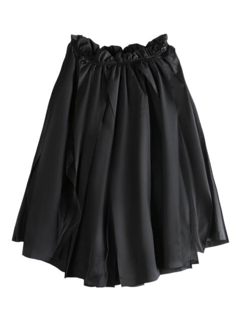pleated drawstring midi skirt
