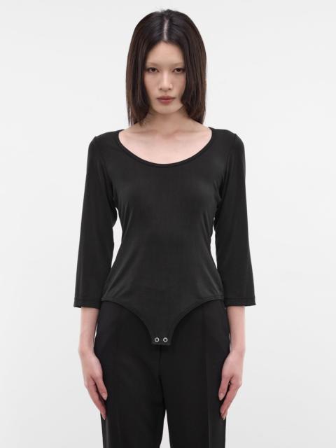 Black Jersey Long Sleeve Bodysuit