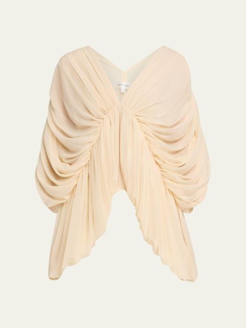 Lenore Draped Deep V-Neck Top