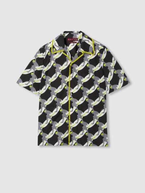 Printed light cotton poplin shirt