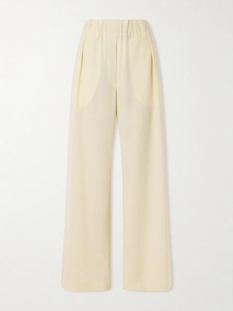 Wool-ripstop Wide-leg Pants