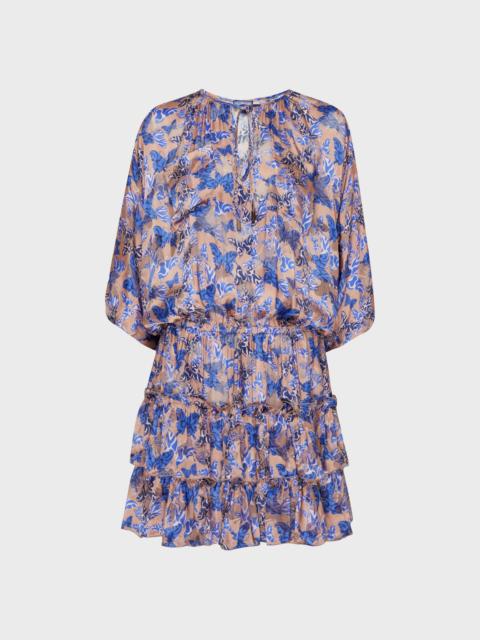 Women Viscose and Silk Dress Disco Butterflly