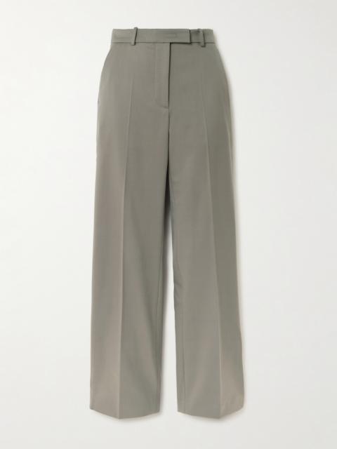 Lenora Pleated Twill Straight-leg Pants