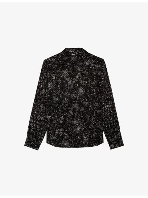 Polka-Dot Long-Sleeved Woven Shirt