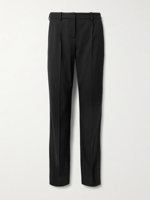 Pleated Stretch-wool Straight-leg Pants