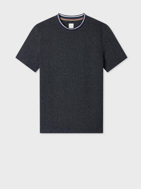 Navy Cotton-Pique Contrast Collar T-Shirt