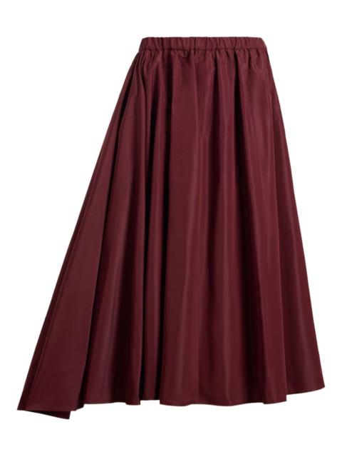 asymmetric faille midi skirt