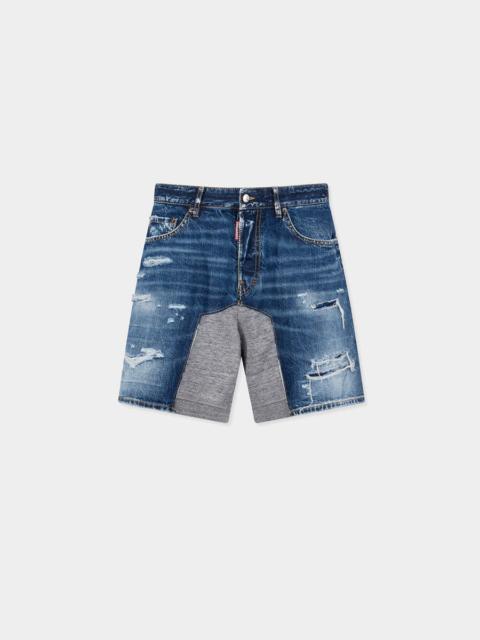 MEDIUM RIPPED WASH HYBRID SHORTS