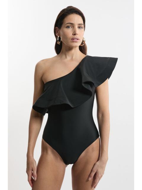 Drama Ruffle One Shoulder Swimsuit