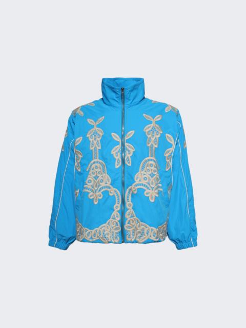 Embroidered Track Jacket Turquoise