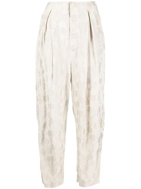 floral-print tapered trousers