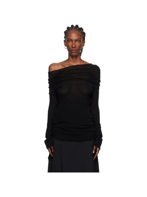 Black TIzziana Knitted Long Sleeve T-shirt