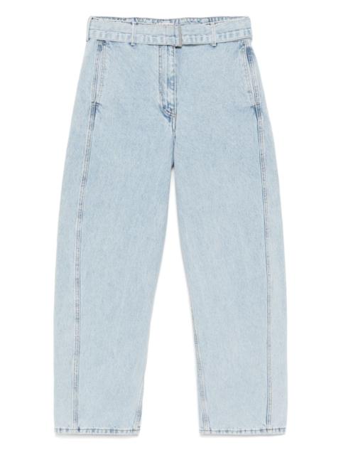 belted straight-leg jeans